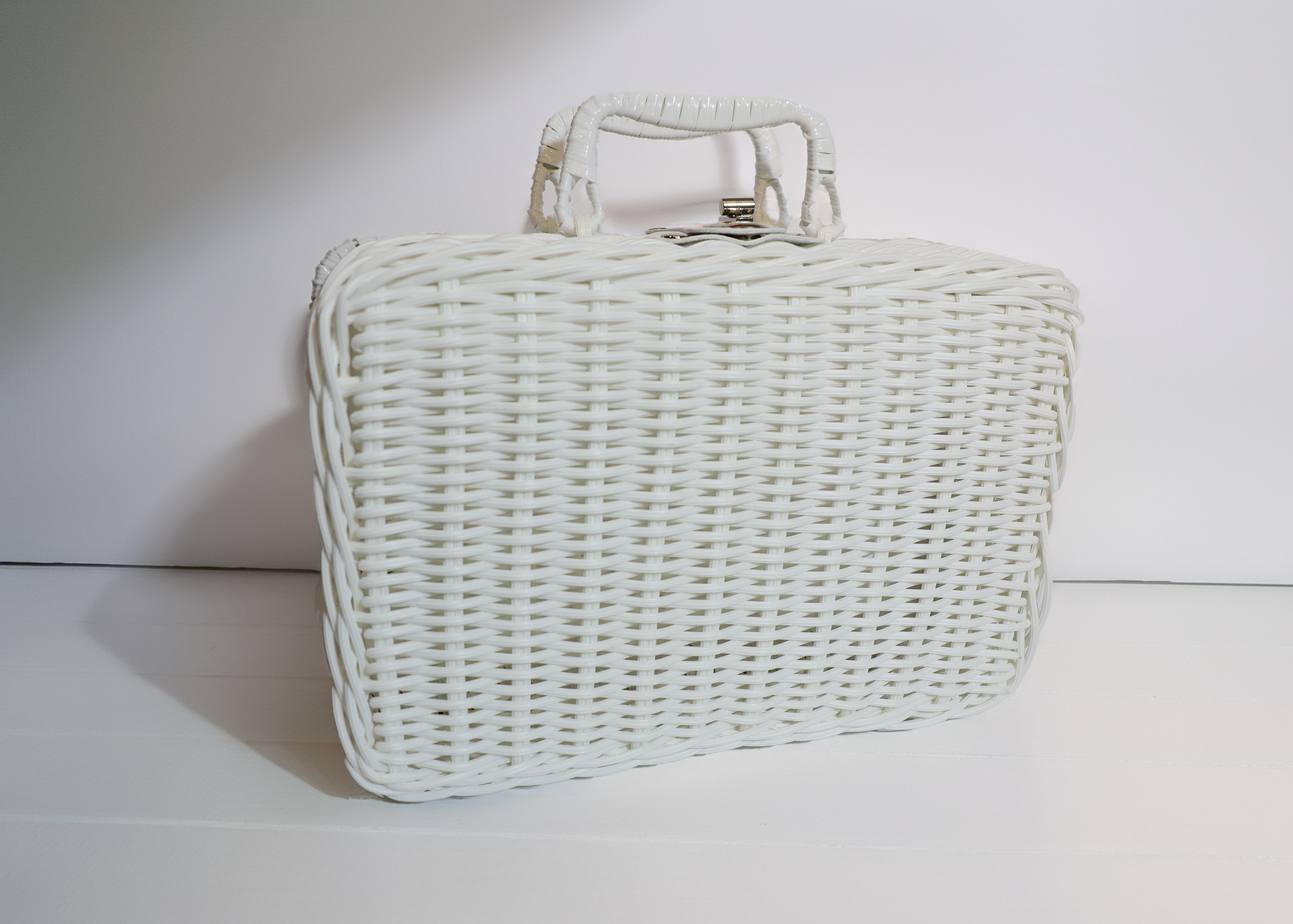 White Woven Briefcase Style Case