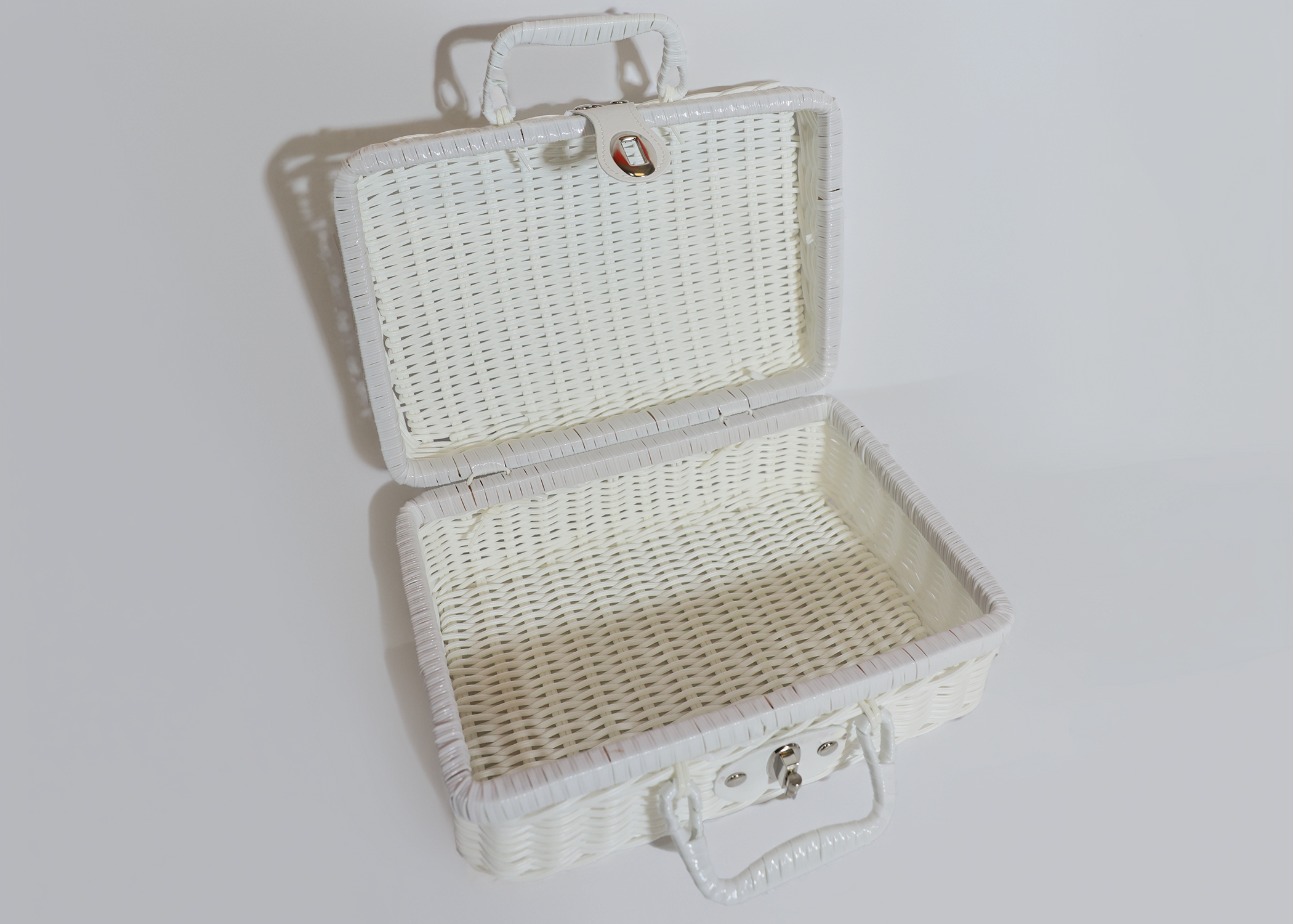 White Woven Briefcase Style Case