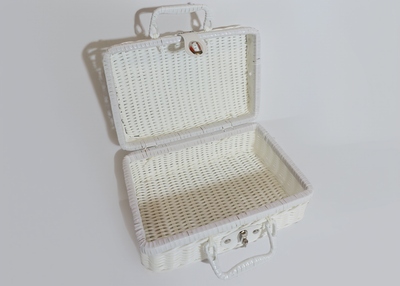 White Woven Briefcase Style Case