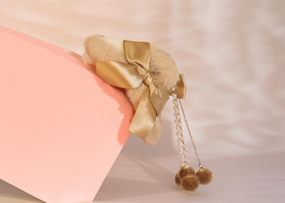 Brown Furry Clawclip with Dangling Accessories