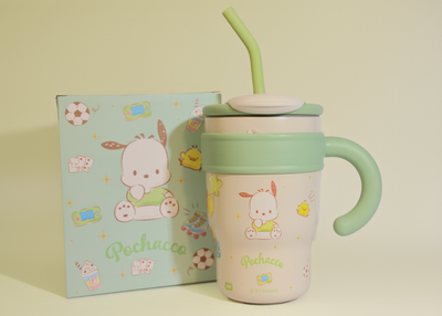 Sanrio Pochacco Thermal Cup with Metal Straw